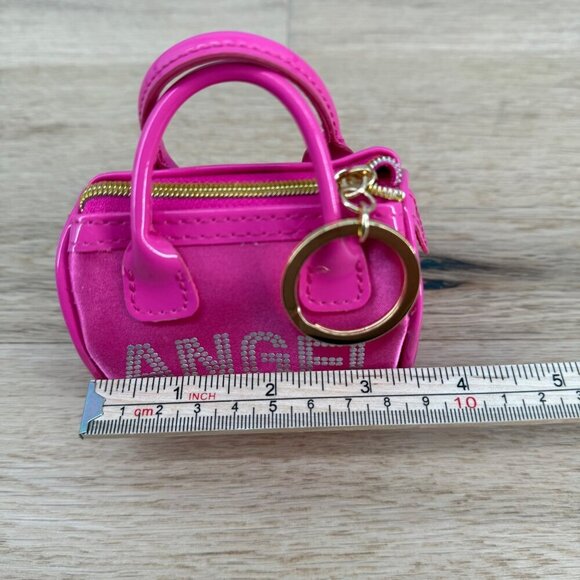 Victorias Secret VTG Angel Mini Coin Purse Keychain Pink Tiny Zipper Close Y2K - Picture 8 of 9